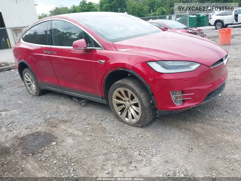 2018 Tesla Model X 100D/75D/P100D VIN: 5YJXCAE27JF091566 Lot: 45447621