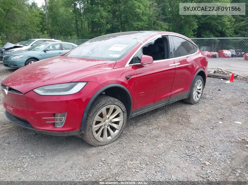 2018 Tesla Model X 100D/75D/P100D VIN: 5YJXCAE27JF091566 Lot: 45447621