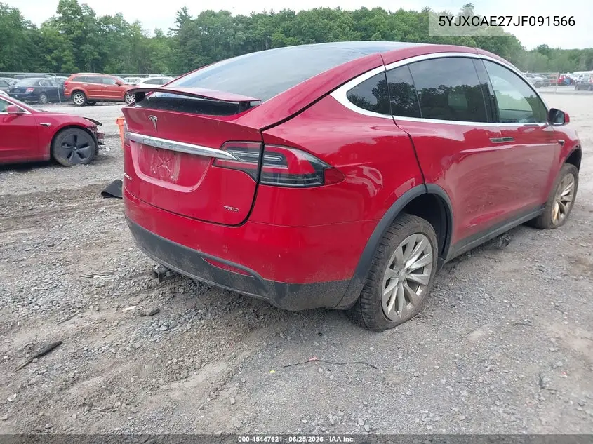2018 Tesla Model X 100D/75D/P100D VIN: 5YJXCAE27JF091566 Lot: 45447621