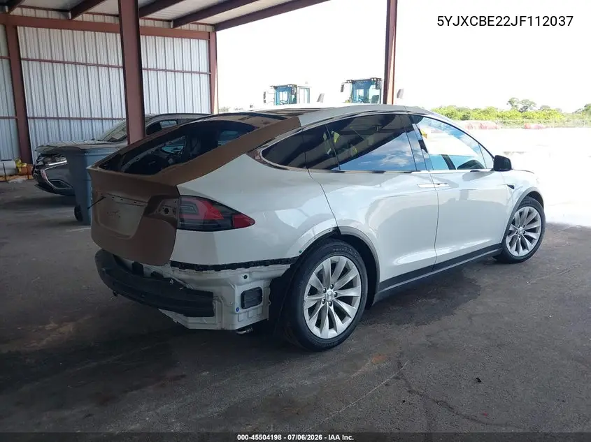 2018 Tesla Model X 100D/75D/P100D VIN: 5YJXCBE22JF112037 Lot: 45504198
