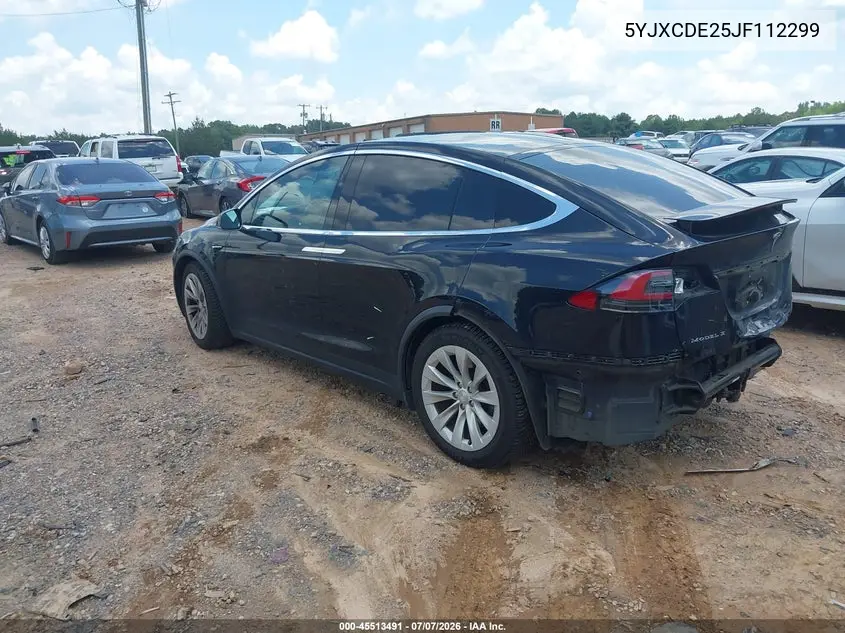 2018 Tesla Model X 100D/75D/P100D VIN: 5YJXCDE25JF112299 Lot: 45513491