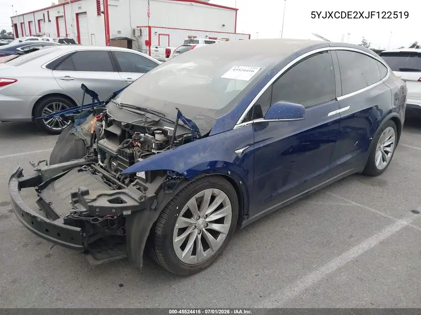 2018 Tesla Model X 100D/75D/P100D VIN: 5YJXCDE2XJF122519 Lot: 45524416
