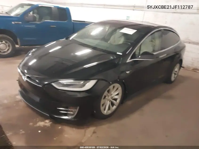 2018 Tesla Model X 100D/75D/P100D VIN: 5YJXCBE21JF112787 Lot: 45538189