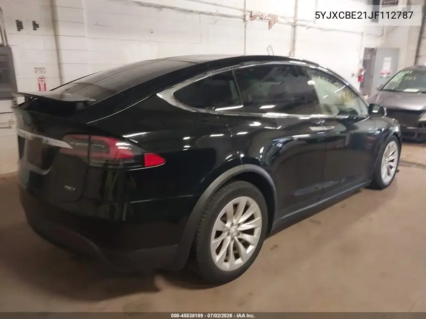 2018 Tesla Model X 100D/75D/P100D VIN: 5YJXCBE21JF112787 Lot: 45538189