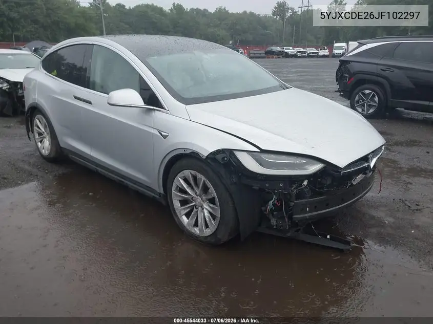 2018 Tesla Model X 100D/75D/P100D VIN: 5YJXCDE26JF102297 Lot: 45544033