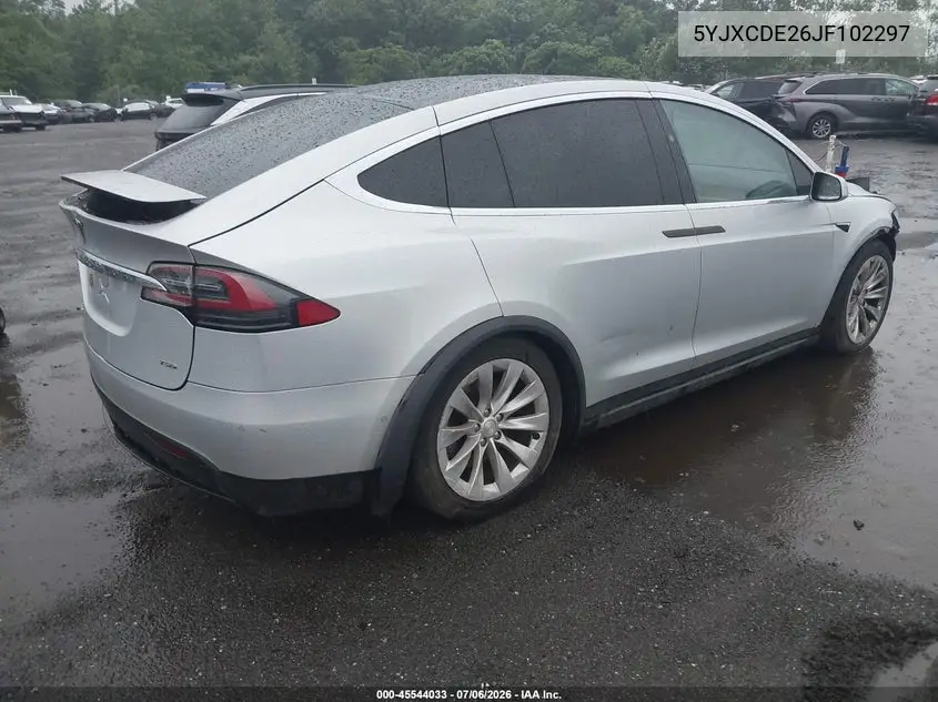 2018 Tesla Model X 100D/75D/P100D VIN: 5YJXCDE26JF102297 Lot: 45544033