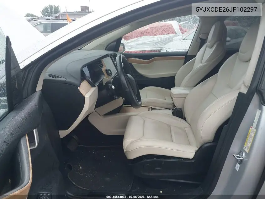 2018 Tesla Model X 100D/75D/P100D VIN: 5YJXCDE26JF102297 Lot: 45544033