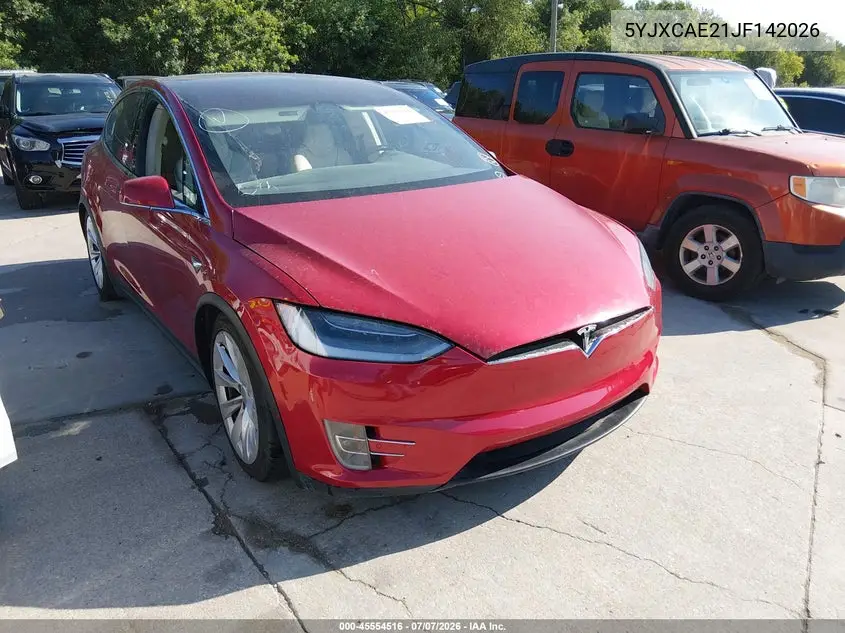 2018 Tesla Model X VIN: 5YJXCAE21JF142026 Lot: 45554516