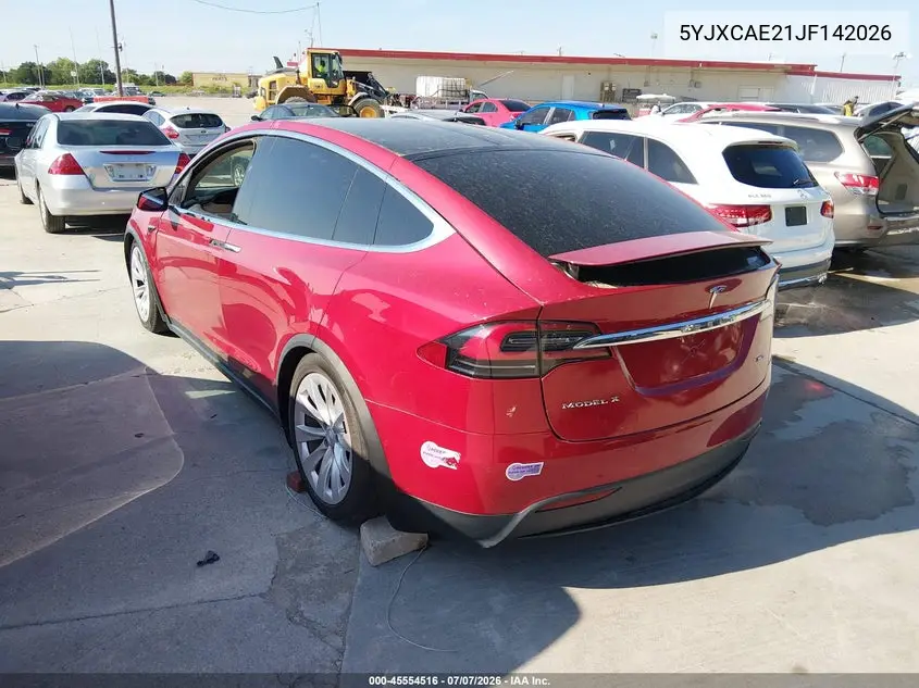 2018 Tesla Model X VIN: 5YJXCAE21JF142026 Lot: 45554516