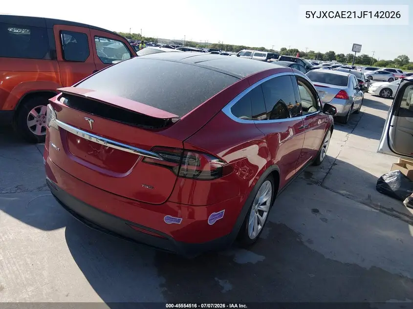 2018 Tesla Model X VIN: 5YJXCAE21JF142026 Lot: 45554516
