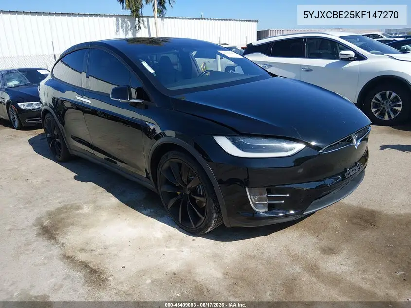 2019 Tesla Model X 100D/75D/Long Range VIN: 5YJXCBE25KF147270 Lot: 45409083