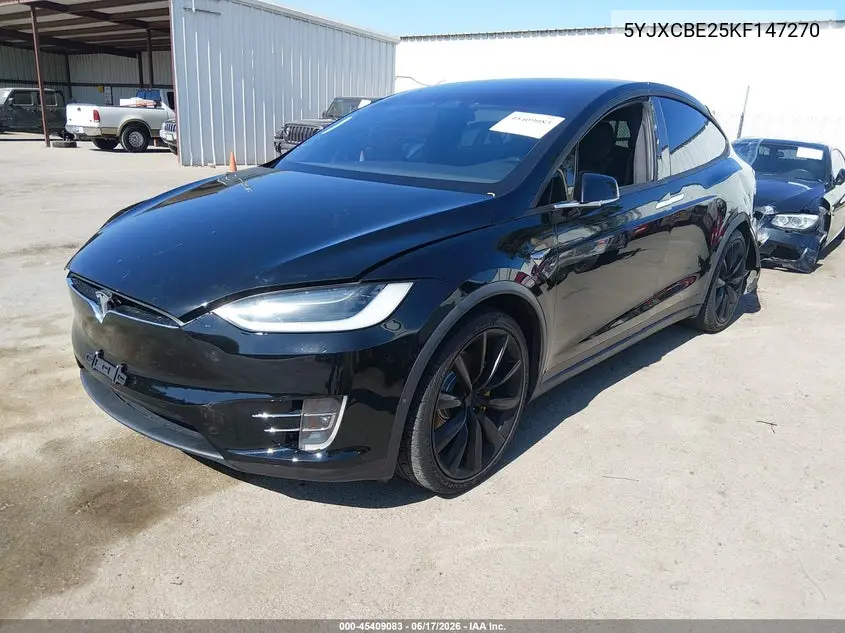 2019 Tesla Model X 100D/75D/Long Range VIN: 5YJXCBE25KF147270 Lot: 45409083