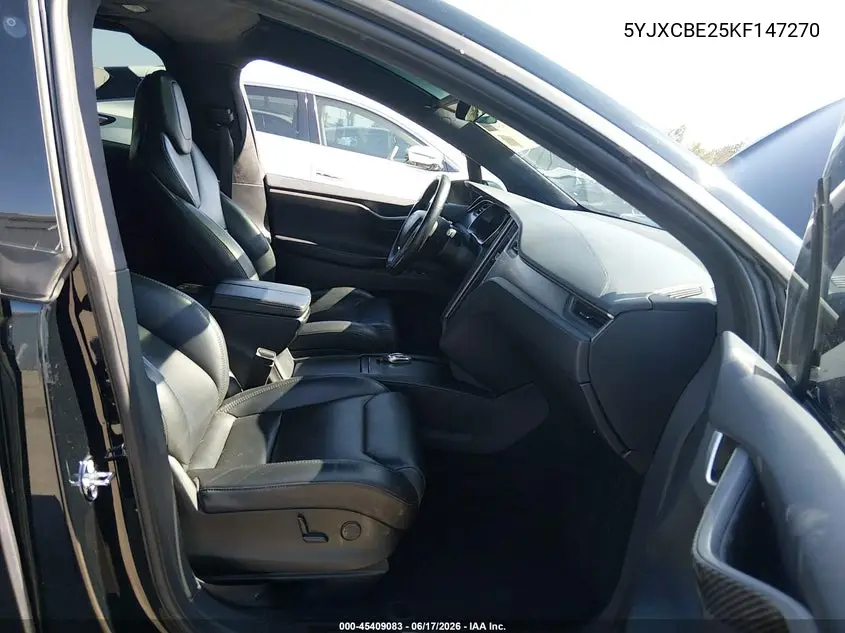 2019 Tesla Model X 100D/75D/Long Range VIN: 5YJXCBE25KF147270 Lot: 45409083