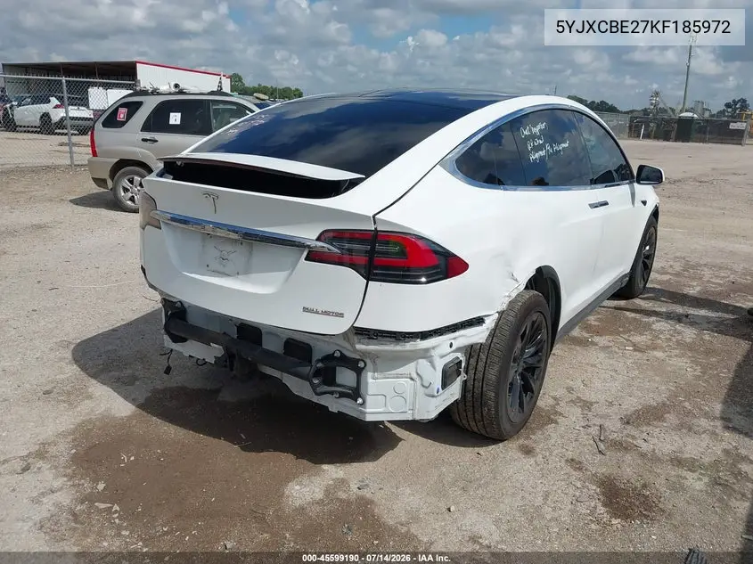 2019 Tesla Model X 100D/75D/Long Range VIN: 5YJXCBE27KF185972 Lot: 45599190