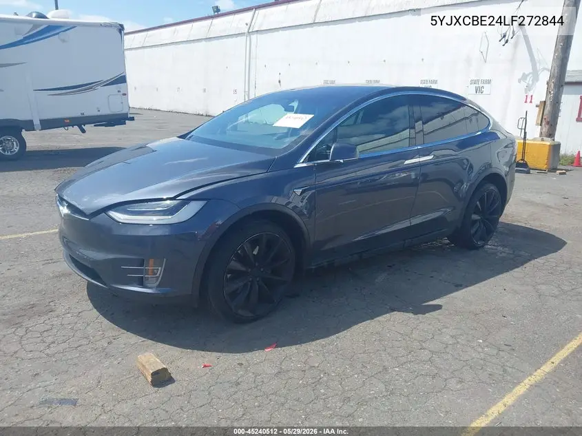 2020 Tesla Model X Long Range Dual Motor All-Wheel Drive/Long Range Plus Dual Motor All-Wheel Drive VIN: 5YJXCBE24LF272844 Lot: 45240512