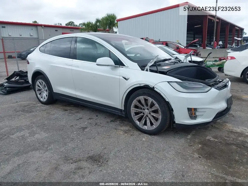 2020 Tesla Model X Long Range Dual Motor All-Wheel Drive/Long Range Plus Dual Motor All-Wheel Drive VIN: 5YJXCAE23LF232653 Lot: 45269230