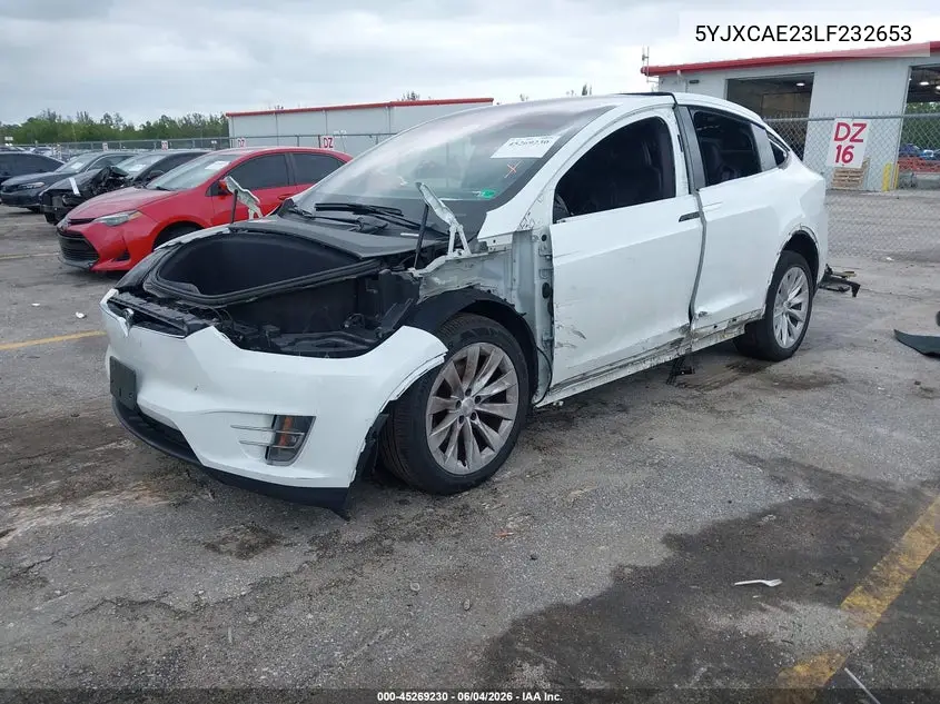 2020 Tesla Model X Long Range Dual Motor All-Wheel Drive/Long Range Plus Dual Motor All-Wheel Drive VIN: 5YJXCAE23LF232653 Lot: 45269230