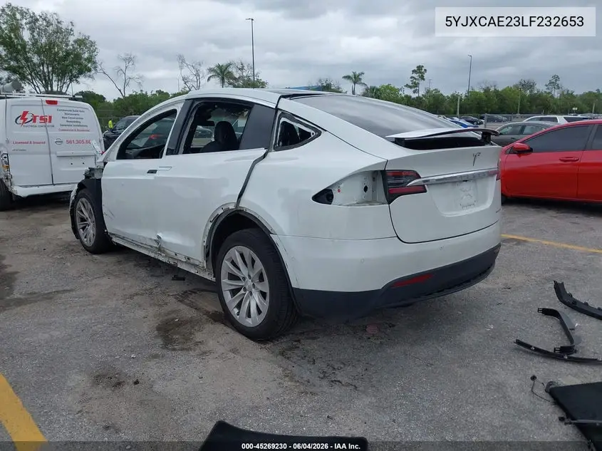 2020 Tesla Model X Long Range Dual Motor All-Wheel Drive/Long Range Plus Dual Motor All-Wheel Drive VIN: 5YJXCAE23LF232653 Lot: 45269230