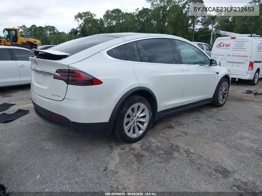 2020 Tesla Model X Long Range Dual Motor All-Wheel Drive/Long Range Plus Dual Motor All-Wheel Drive VIN: 5YJXCAE23LF232653 Lot: 45269230