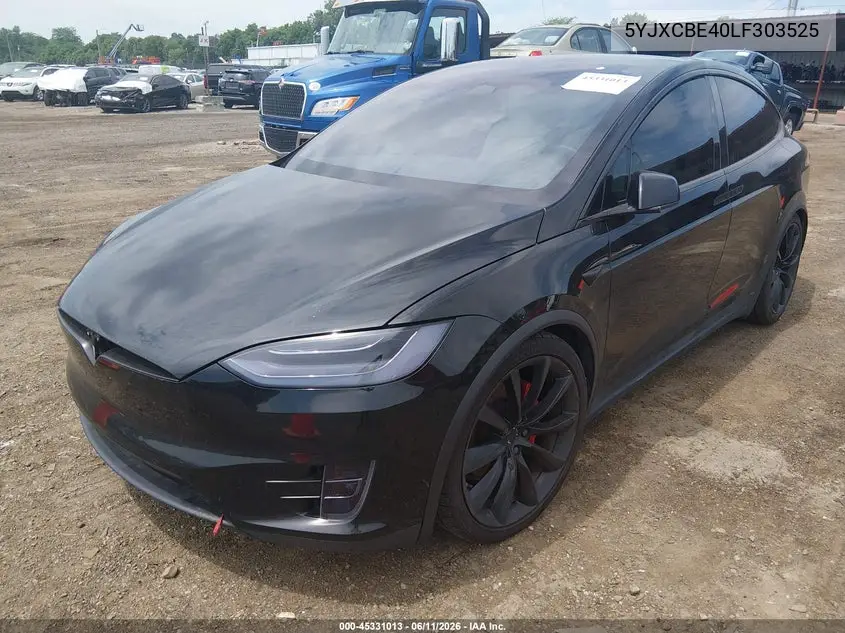 2020 Tesla Model X Performance Dual Motor All-Wheel Drive VIN: 5YJXCBE40LF303525 Lot: 45331013
