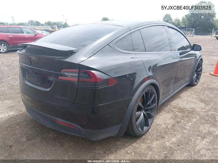 2020 Tesla Model X Performance Dual Motor All-Wheel Drive VIN: 5YJXCBE40LF303525 Lot: 45331013