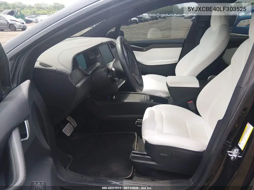 2020 Tesla Model X Performance Dual Motor All-Wheel Drive VIN: 5YJXCBE40LF303525 Lot: 45331013
