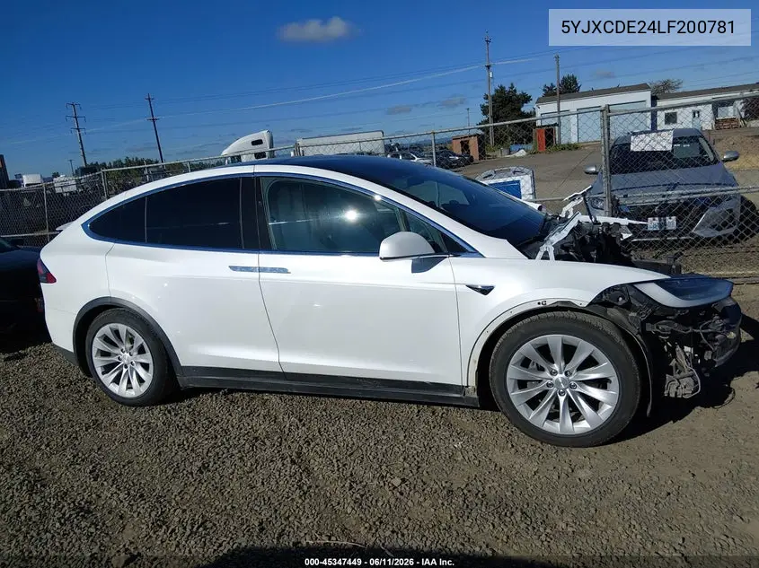 2020 Tesla Model X Long Range Dual Motor All-Wheel Drive/Long Range Plus Dual Motor All-Wheel Drive VIN: 5YJXCDE24LF200781 Lot: 45347449