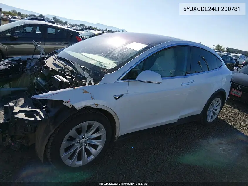 2020 Tesla Model X Long Range Dual Motor All-Wheel Drive/Long Range Plus Dual Motor All-Wheel Drive VIN: 5YJXCDE24LF200781 Lot: 45347449
