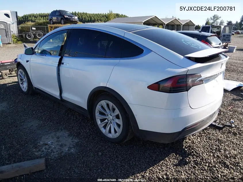 2020 Tesla Model X Long Range Dual Motor All-Wheel Drive/Long Range Plus Dual Motor All-Wheel Drive VIN: 5YJXCDE24LF200781 Lot: 45347449