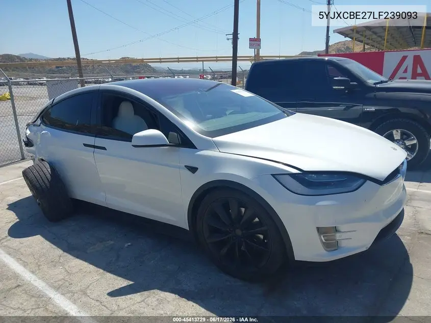 2020 Tesla Model X Long Range Dual Motor All-Wheel Drive/Long Range Plus Dual Motor All-Wheel Drive VIN: 5YJXCBE27LF239093 Lot: 45413729