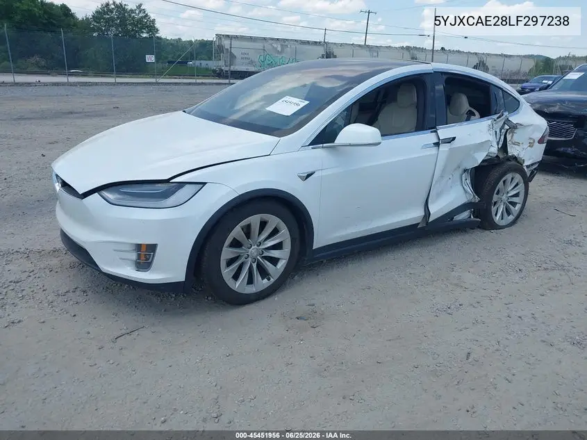 2020 Tesla Model X Long Range Dual Motor All-Wheel Drive/Long Range Plus Dual Motor All-Wheel Drive VIN: 5YJXCAE28LF297238 Lot: 45451956