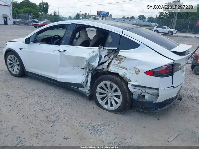 2020 Tesla Model X Long Range Dual Motor All-Wheel Drive/Long Range Plus Dual Motor All-Wheel Drive VIN: 5YJXCAE28LF297238 Lot: 45451956