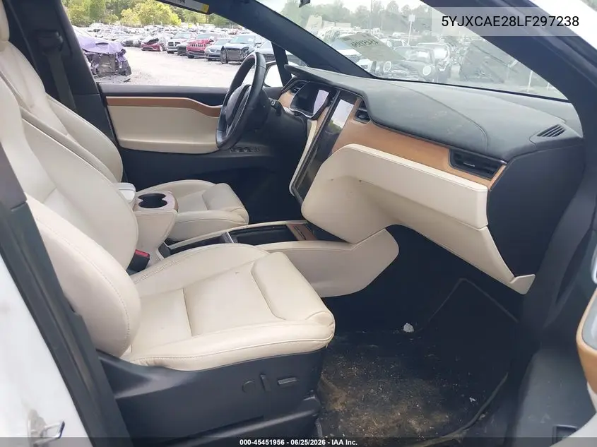 2020 Tesla Model X Long Range Dual Motor All-Wheel Drive/Long Range Plus Dual Motor All-Wheel Drive VIN: 5YJXCAE28LF297238 Lot: 45451956