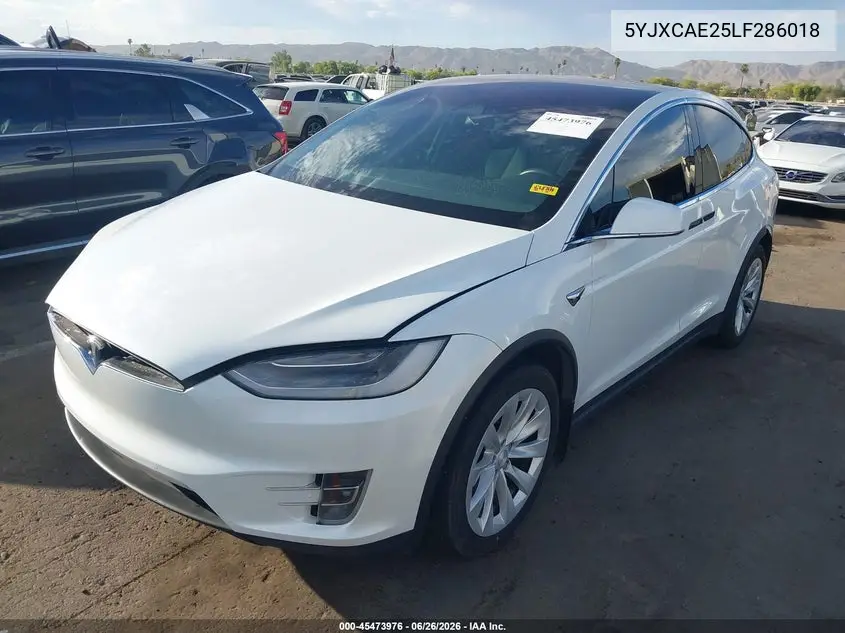 2020 Tesla Model X Long Range Dual Motor All-Wheel Drive/Long Range Plus Dual Motor All-Wheel Drive VIN: 5YJXCAE25LF286018 Lot: 45473976