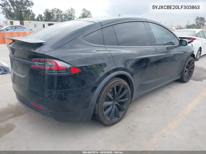 2020 Tesla Model X Long Range Dual Motor All-Wheel Drive/Long Range Plus Dual Motor All-Wheel Drive VIN: 5YJXCBE20LF303863 Lot: 45475214
