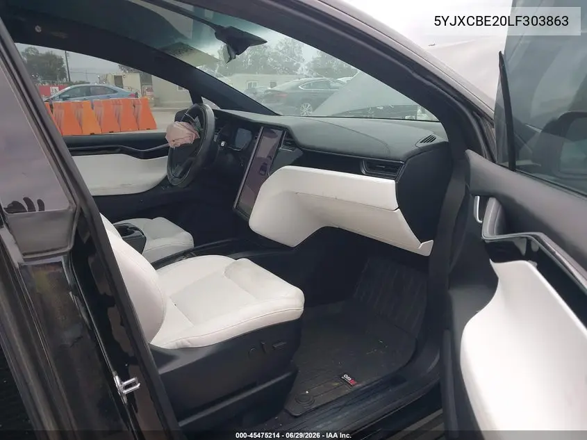 2020 Tesla Model X Long Range Dual Motor All-Wheel Drive/Long Range Plus Dual Motor All-Wheel Drive VIN: 5YJXCBE20LF303863 Lot: 45475214