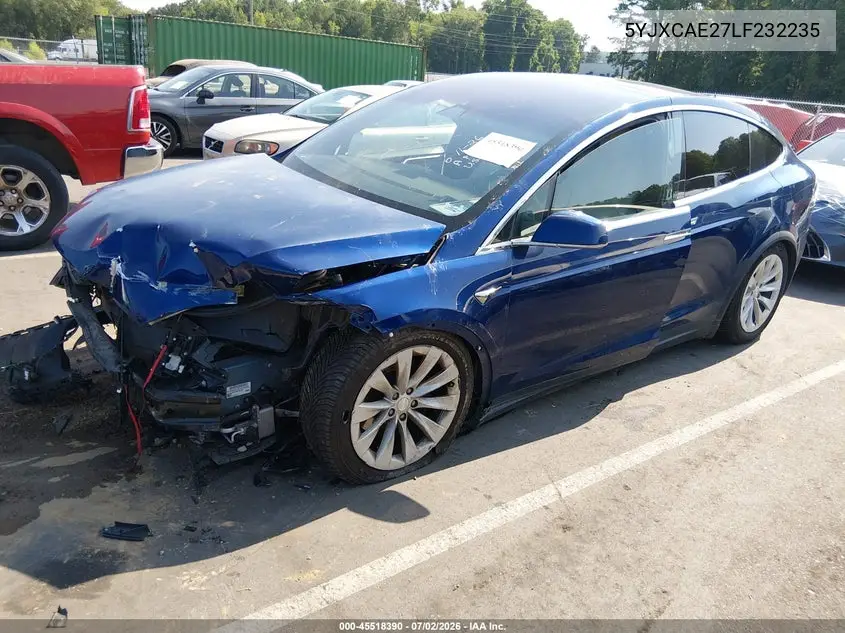 2020 Tesla Model X Long Range Dual Motor All-Wheel Drive/Long Range Plus Dual Motor All-Wheel Drive VIN: 5YJXCAE27LF232235 Lot: 45518390