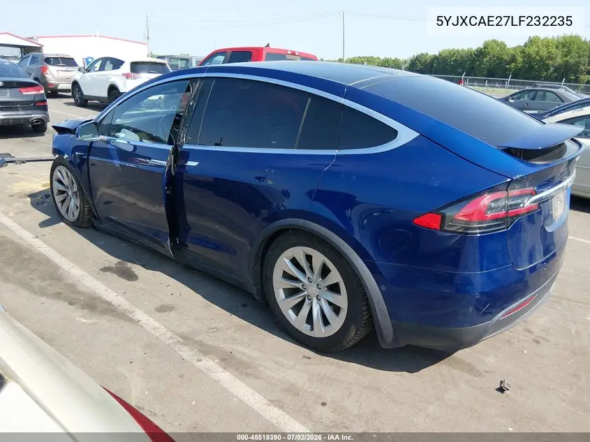 2020 Tesla Model X Long Range Dual Motor All-Wheel Drive/Long Range Plus Dual Motor All-Wheel Drive VIN: 5YJXCAE27LF232235 Lot: 45518390