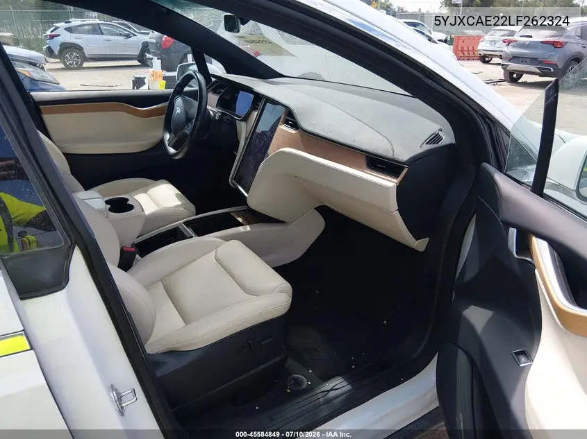 2020 Tesla Model X Long Range Dual Motor All-Wheel Drive/Long Range Plus Dual Motor All-Wheel Drive VIN: 5YJXCAE22LF262324 Lot: 45584849