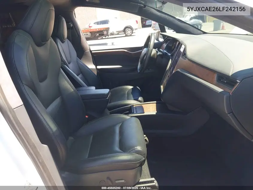 2020 Tesla Model X Long Range Dual Motor All-Wheel Drive/Long Range Plus Dual Motor All-Wheel Drive VIN: 5YJXCAE26LF242156 Lot: 45585280