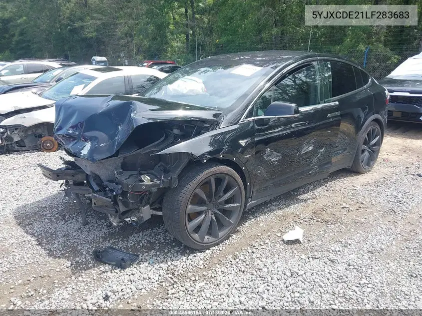 2020 Tesla Model X Long Range Dual Motor All-Wheel Drive/Long Range Plus Dual Motor All-Wheel Drive VIN: 5YJXCDE21LF283683 Lot: 45596154