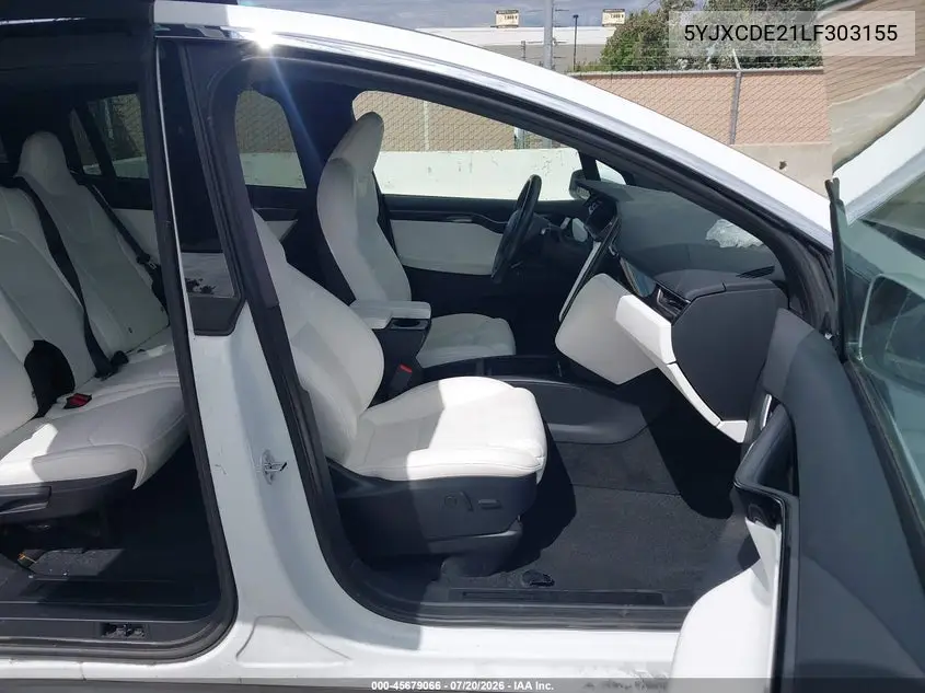 2020 Tesla Model X Long Range Dual Motor All-Wheel Drive/Long Range Plus Dual Motor All-Wheel Drive VIN: 5YJXCDE21LF303155 Lot: 45679066