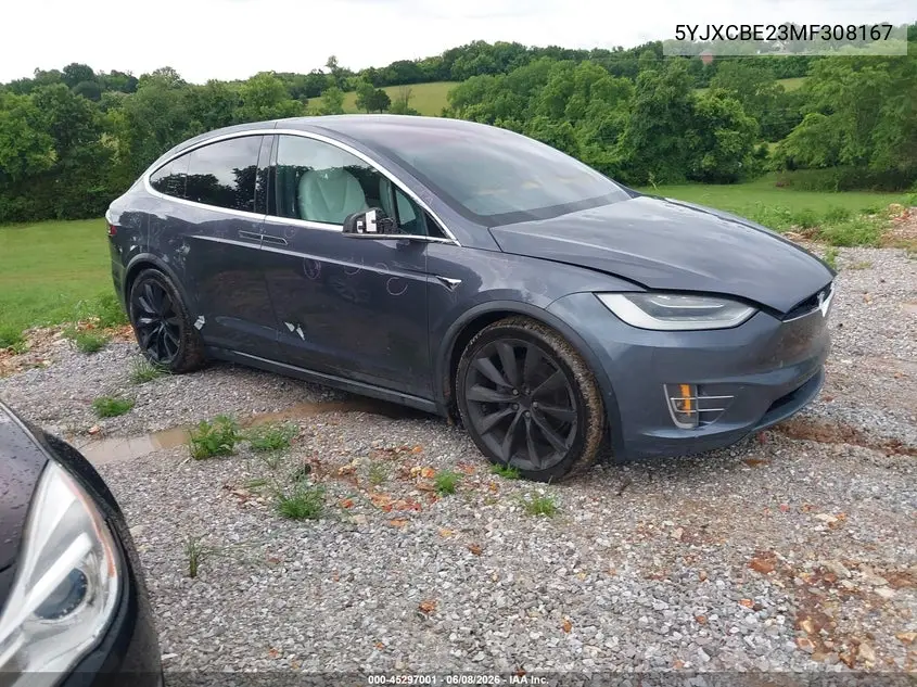 2021 Tesla Model X Long Range Dual Motor All-Wheel Drive/Long Range Plus Dual Motor All-Wheel Drive VIN: 5YJXCBE23MF308167 Lot: 45297001