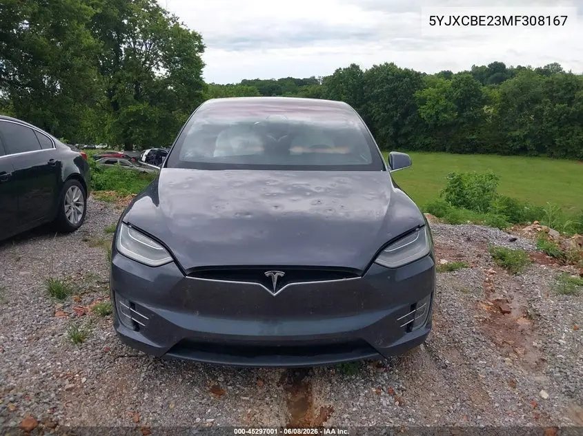 2021 Tesla Model X Long Range Dual Motor All-Wheel Drive/Long Range Plus Dual Motor All-Wheel Drive VIN: 5YJXCBE23MF308167 Lot: 45297001