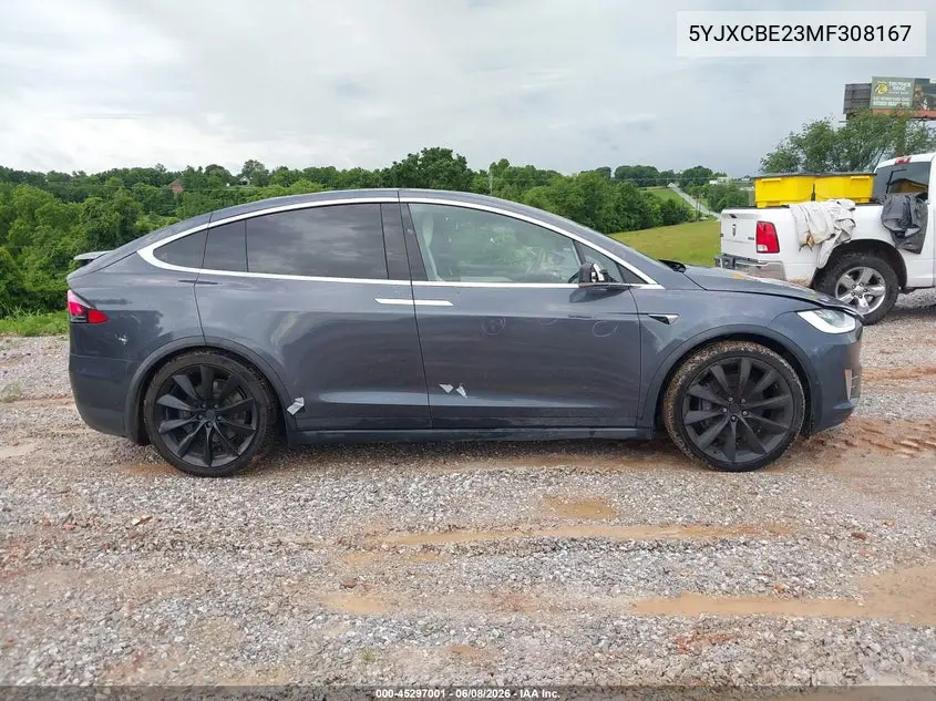 2021 Tesla Model X Long Range Dual Motor All-Wheel Drive/Long Range Plus Dual Motor All-Wheel Drive VIN: 5YJXCBE23MF308167 Lot: 45297001