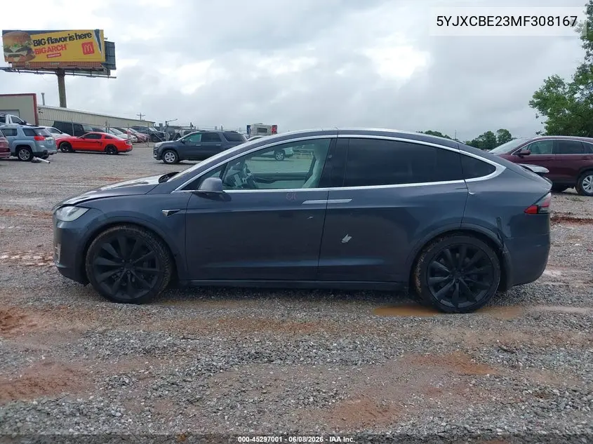 2021 Tesla Model X Long Range Dual Motor All-Wheel Drive/Long Range Plus Dual Motor All-Wheel Drive VIN: 5YJXCBE23MF308167 Lot: 45297001