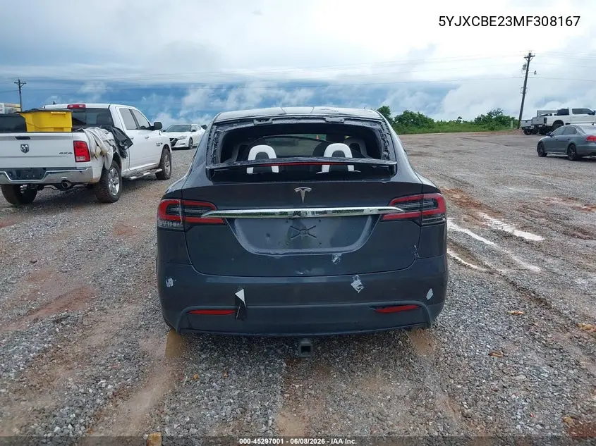 2021 Tesla Model X Long Range Dual Motor All-Wheel Drive/Long Range Plus Dual Motor All-Wheel Drive VIN: 5YJXCBE23MF308167 Lot: 45297001