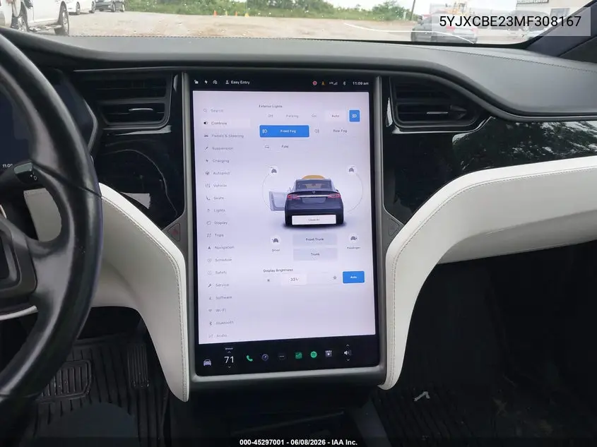 2021 Tesla Model X Long Range Dual Motor All-Wheel Drive/Long Range Plus Dual Motor All-Wheel Drive VIN: 5YJXCBE23MF308167 Lot: 45297001