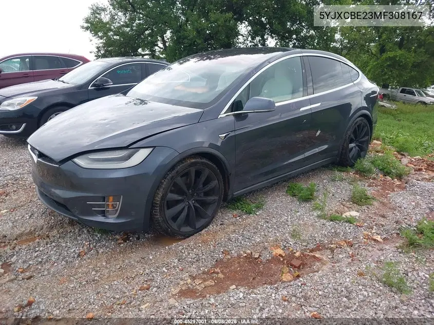 2021 Tesla Model X Long Range Dual Motor All-Wheel Drive/Long Range Plus Dual Motor All-Wheel Drive VIN: 5YJXCBE23MF308167 Lot: 45297001