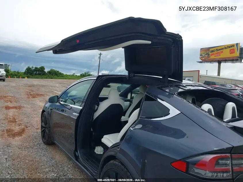 2021 Tesla Model X Long Range Dual Motor All-Wheel Drive/Long Range Plus Dual Motor All-Wheel Drive VIN: 5YJXCBE23MF308167 Lot: 45297001